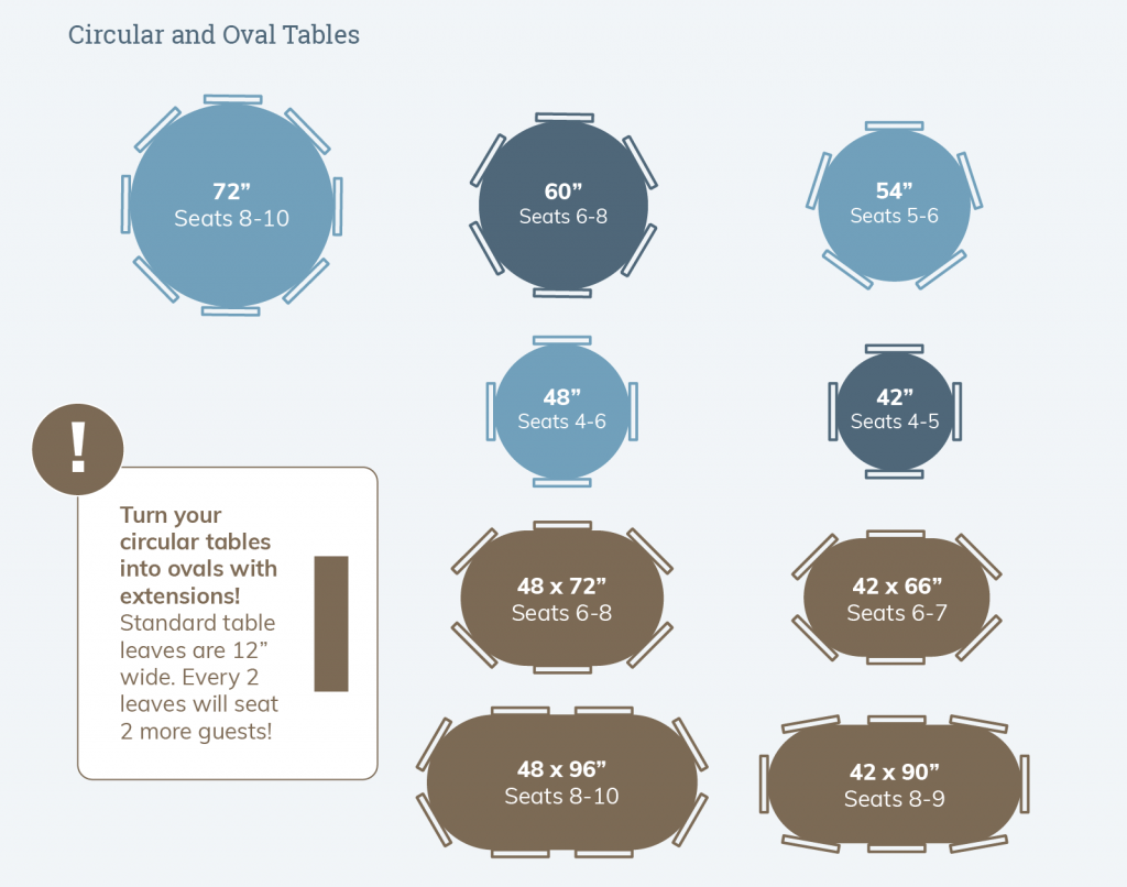 Standard Size Of 6 Seater Round Dining Table Elcho Table