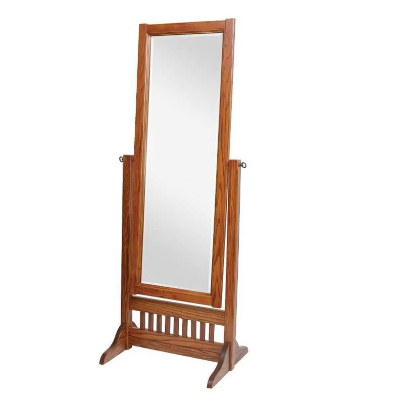 White Wooden Adjustable Full Length Free Standing Dressing Mirror