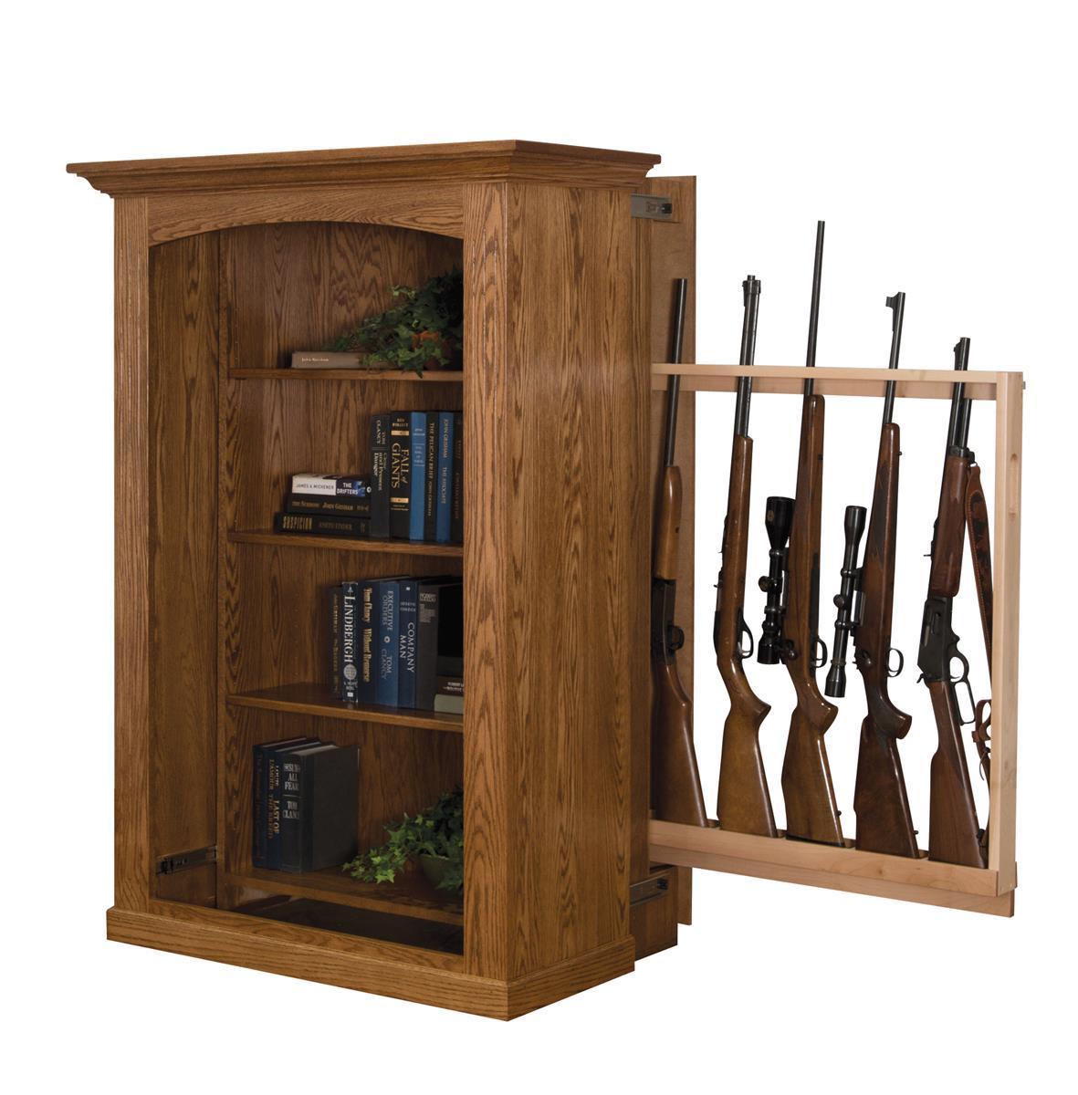 Small Bookcase With Hidden Gun Cabinet From DutchCrafters Amish